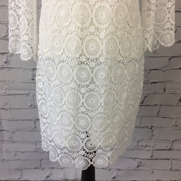 Crown & Ivy White Lace Dress, Size 6 - Picture 3 of 10